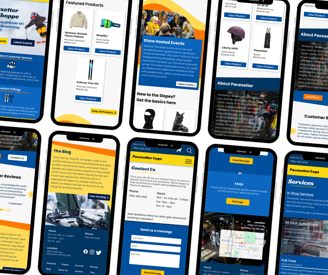mockups of the mobile view